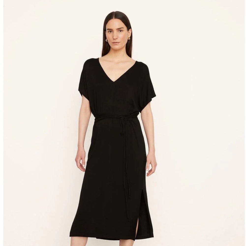 Vince double v-neck knit popover dress